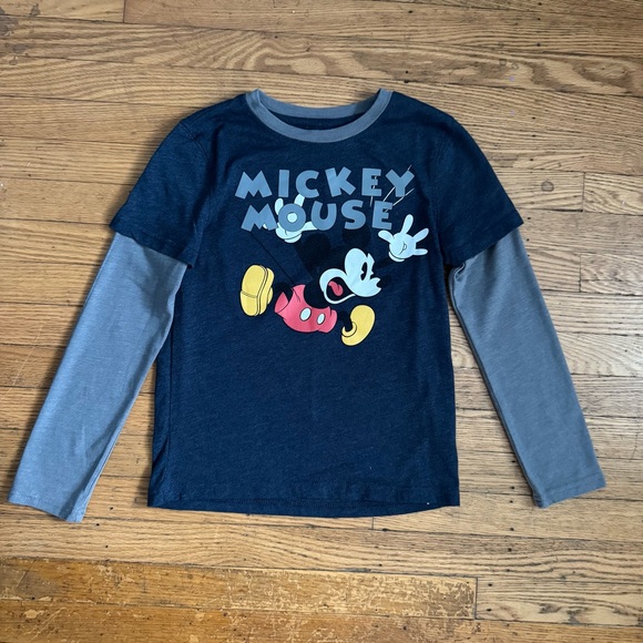 Disney Store Mickey Mouse Navy and Gray Long Sleeve Tee - Picture 4 of 6